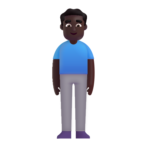 Man Standing: Dark Skin Tone on Microsoft 3D