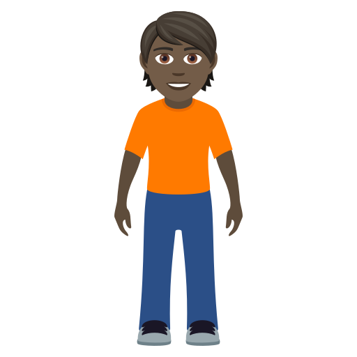 Standing Person: Dark Skin Tone on JoyPixels
