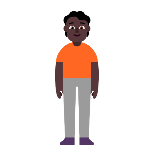 Standing Person: Dark Skin Tone on Microsoft Fluent