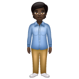 Standing Person: Dark Skin Tone on WhatsApp