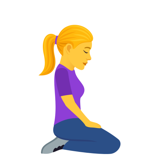 Woman Kneeling Facing Right on JoyPixels