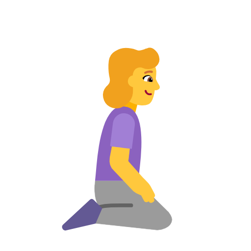 Woman Kneeling Facing Right on Microsoft Fluent