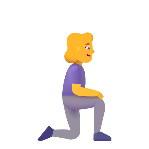Woman Kneeling Facing Right on Microsoft 3D