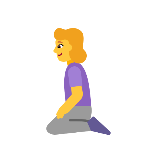 Woman Kneeling on Microsoft Fluent