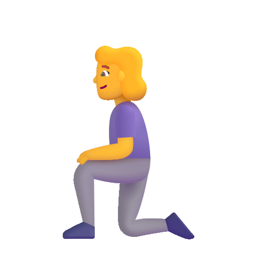 Woman Kneeling on Microsoft 3D