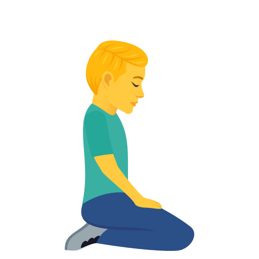 Man Kneeling Facing Right on JoyPixels