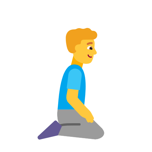 Man Kneeling Facing Right on Microsoft Fluent