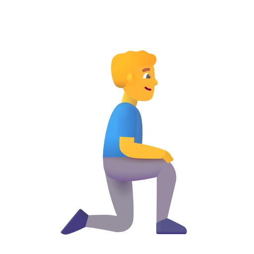 Man Kneeling Facing Right on Microsoft 3D