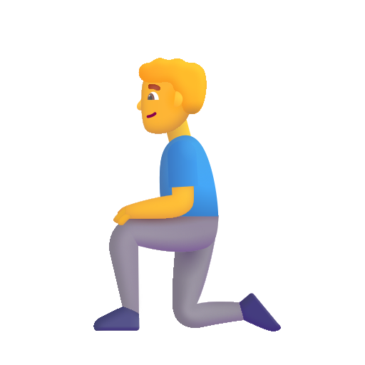 Man Kneeling on Microsoft 3D