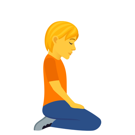 Person Kneeling Facing Right on JoyPixels