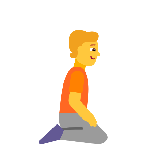 Person Kneeling Facing Right on Microsoft Fluent