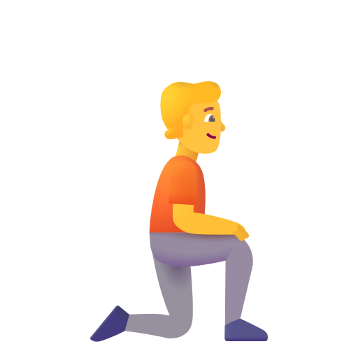 Person Kneeling Facing Right on Microsoft 3D