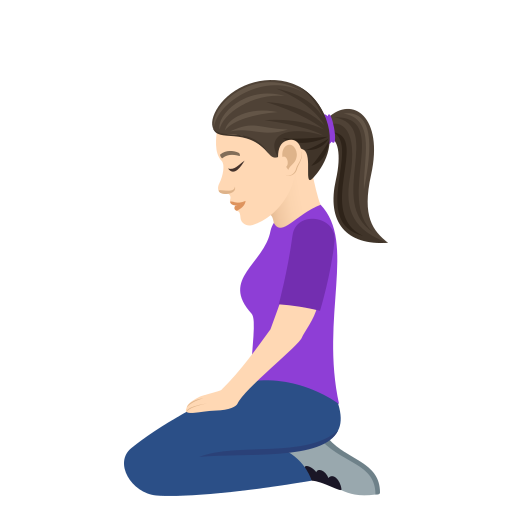 Woman Kneeling: Light Skin Tone on JoyPixels