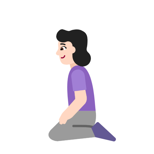 Woman Kneeling: Light Skin Tone on Microsoft Fluent