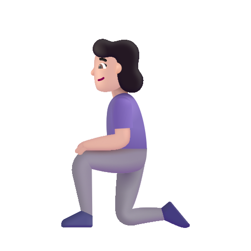 Woman Kneeling: Light Skin Tone on Microsoft 3D