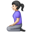 Woman Kneeling: Light Skin Tone on Samsung