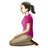 Woman Kneeling: Light Skin Tone on WhatsApp