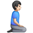 Man Kneeling Facing Right: Light Skin Tone on Samsung