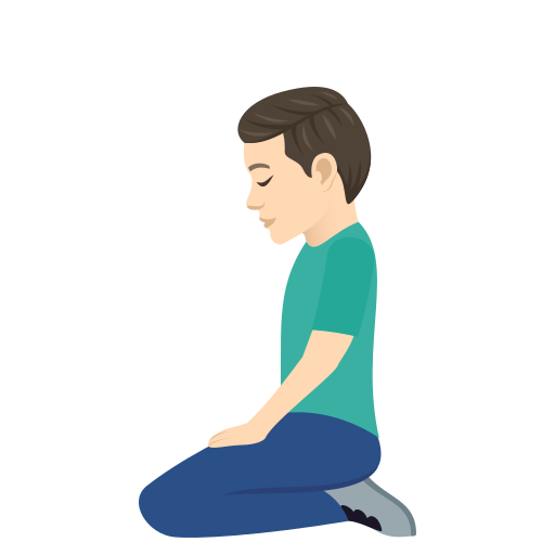 Man Kneeling: Light Skin Tone on JoyPixels
