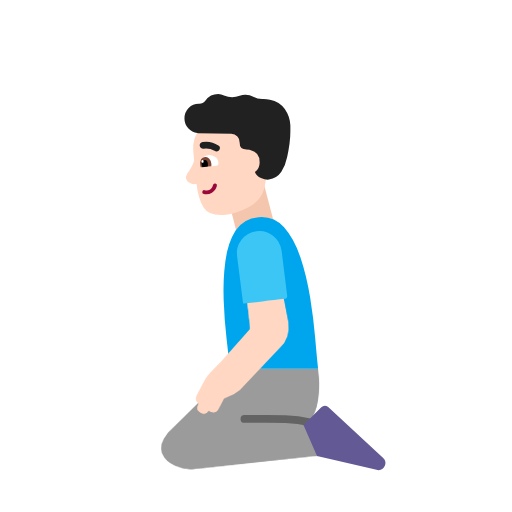 Man Kneeling: Light Skin Tone on Microsoft Fluent
