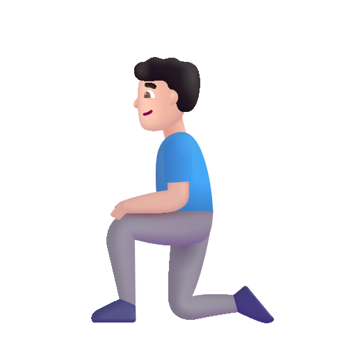 Man Kneeling: Light Skin Tone on Microsoft 3D