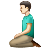 Man Kneeling: Light Skin Tone on WhatsApp
