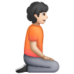 Person Kneeling Facing Right: Light Skin Tone on Samsung