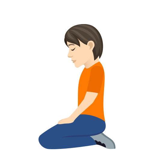 Kneeling Person: Light Skin Tone on JoyPixels
