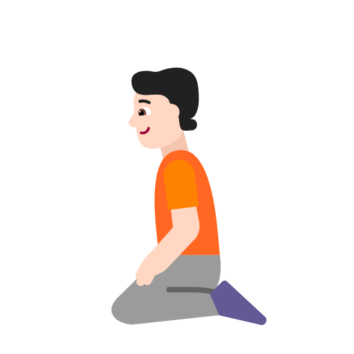 Kneeling Person: Light Skin Tone on Microsoft Fluent