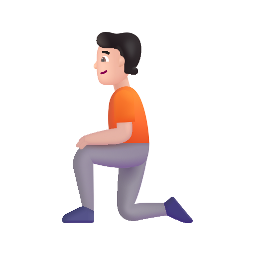 Kneeling Person: Light Skin Tone on Microsoft 3D