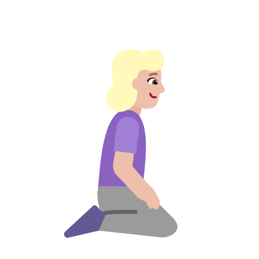Woman Kneeling Facing Right: Medium-Light Skin Tone on Microsoft Fluent