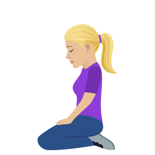 Woman Kneeling: Medium-Light Skin Tone on JoyPixels