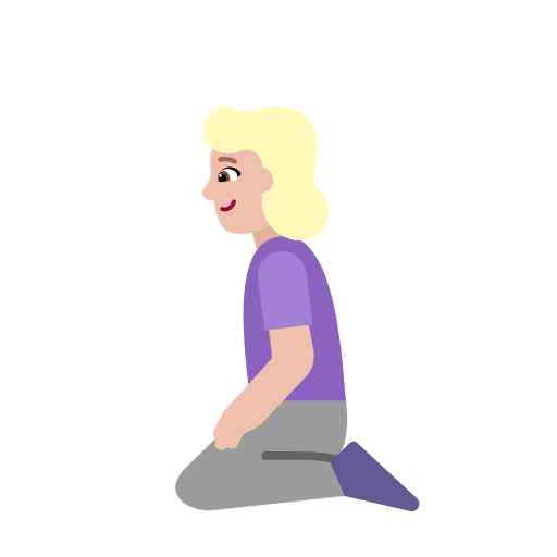 Woman Kneeling: Medium-Light Skin Tone on Microsoft Fluent