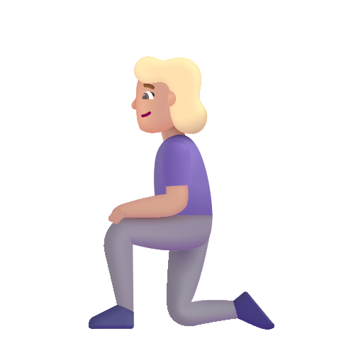 Woman Kneeling: Medium-Light Skin Tone on Microsoft 3D