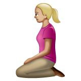 Woman Kneeling: Medium-Light Skin Tone on WhatsApp