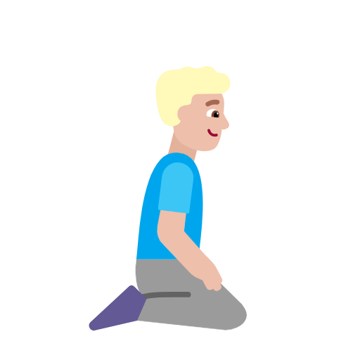 Man Kneeling Facing Right: Medium-Light Skin Tone on Microsoft Fluent