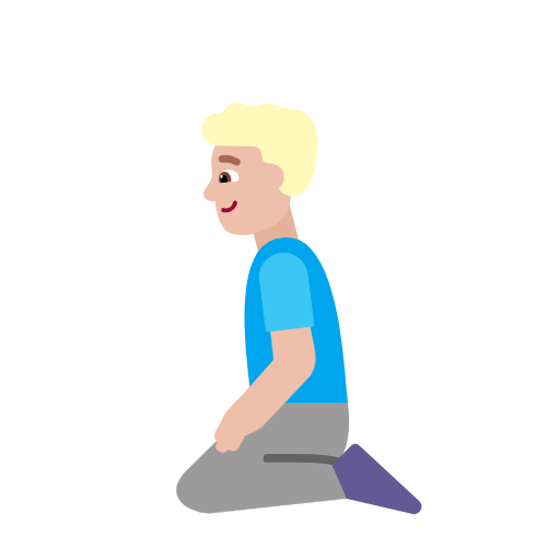 Man Kneeling: Medium-Light Skin Tone on Microsoft Fluent