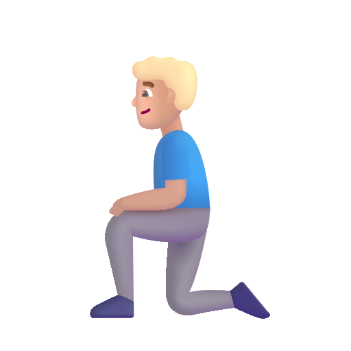 Man Kneeling: Medium-Light Skin Tone on Microsoft 3D