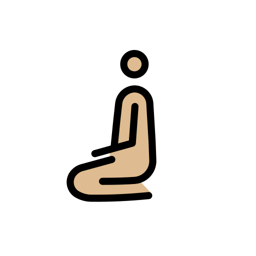 Man Kneeling: Medium-Light Skin Tone on OpenMoji