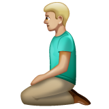 Man Kneeling: Medium-Light Skin Tone on WhatsApp