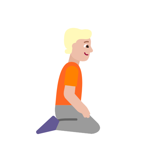 Person Kneeling Facing Right: Medium-Light Skin Tone on Microsoft Fluent