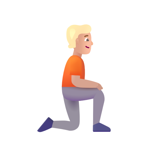 Person Kneeling Facing Right: Medium-Light Skin Tone on Microsoft 3D