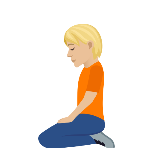 Kneeling Person: Medium-Light Skin Tone on JoyPixels