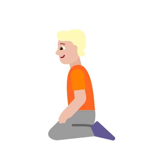 Kneeling Person: Medium-Light Skin Tone on Microsoft Fluent