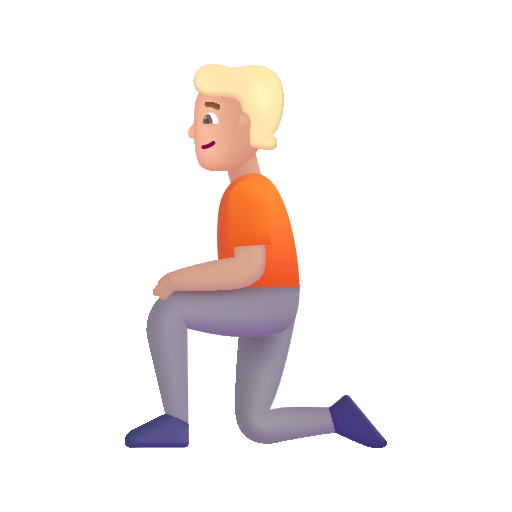 Kneeling Person: Medium-Light Skin Tone on Microsoft 3D
