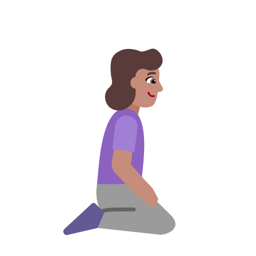Woman Kneeling Facing Right: Medium Skin Tone on Microsoft Fluent