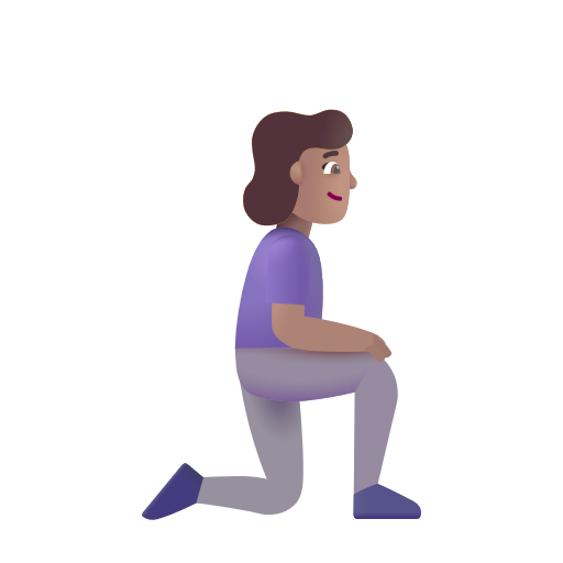 Woman Kneeling Facing Right: Medium Skin Tone on Microsoft 3D