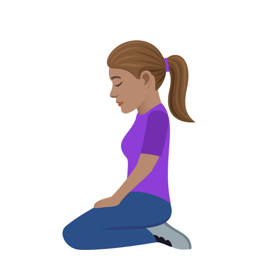 Woman Kneeling: Medium Skin Tone on JoyPixels