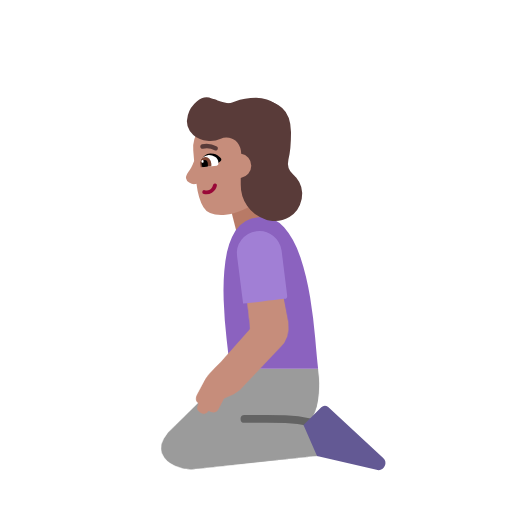 Woman Kneeling: Medium Skin Tone on Microsoft Fluent