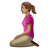 Woman Kneeling: Medium Skin Tone on WhatsApp